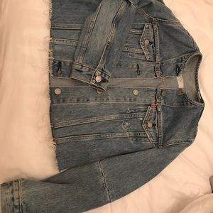 Levi’s altered trucker mandarin denim jean jacket